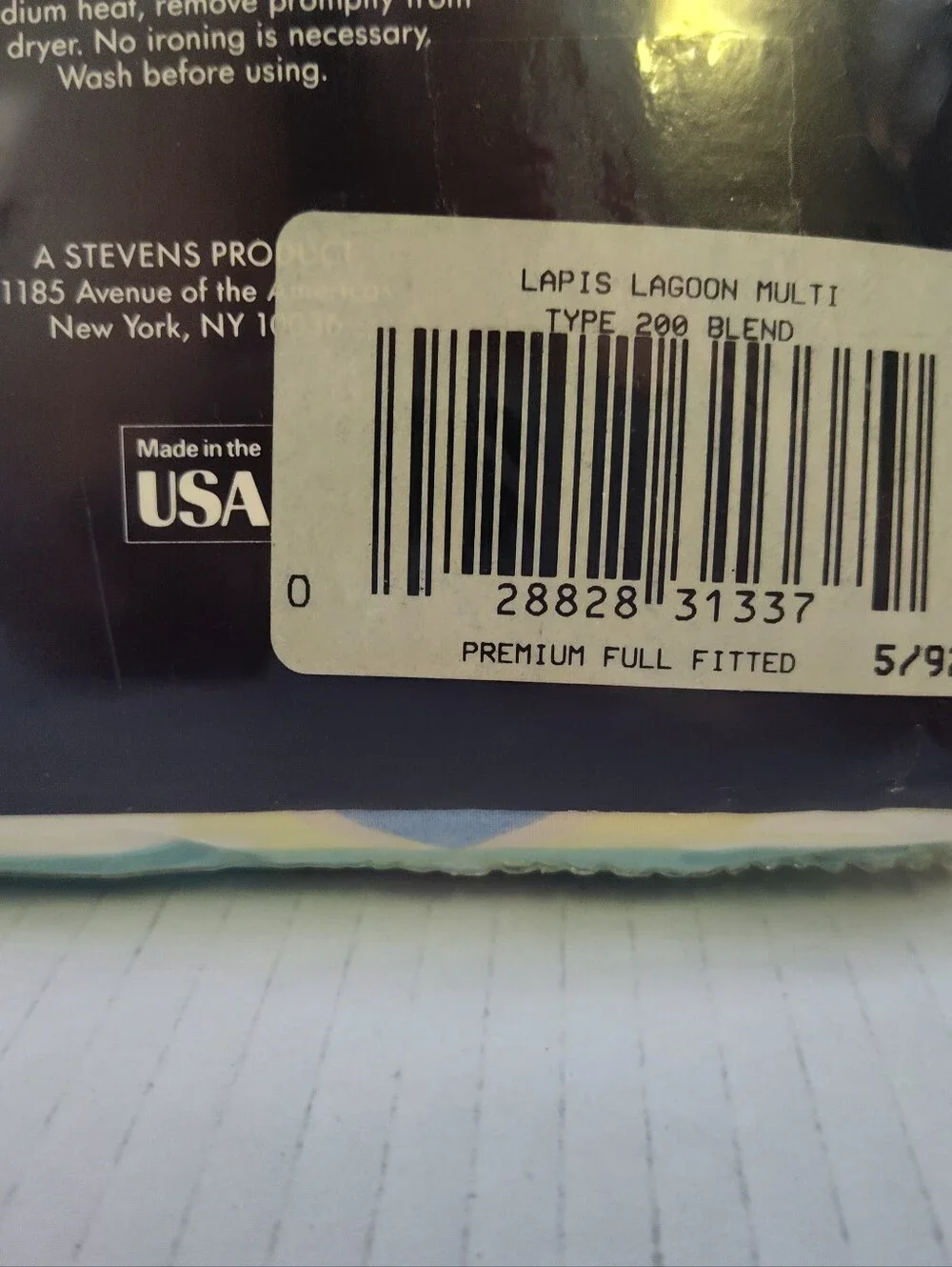 Vtg New 1991 Collier Campbell Lapis Lagoon Full Fitted Sheet Southwestern